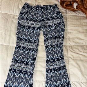 Stylish Women's Blue and White Patterned “Hippie” Pants